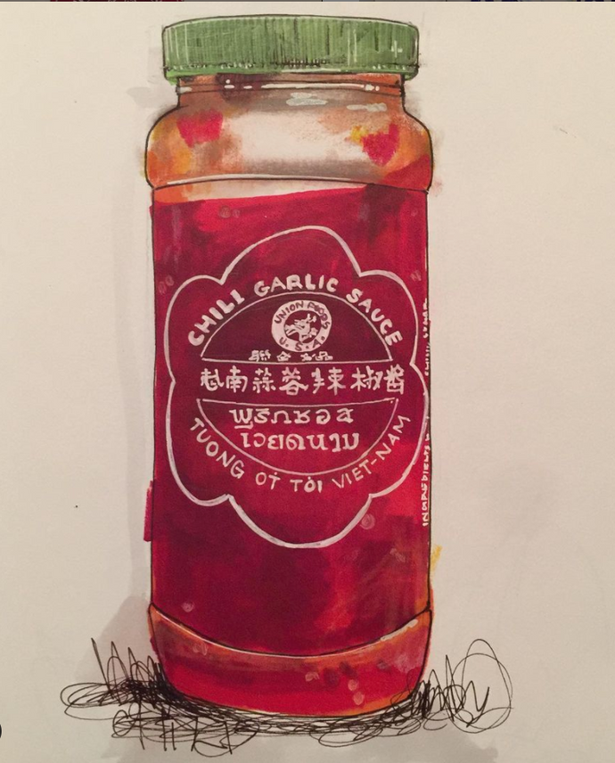 Chili Garlic Sauce Original Drawing